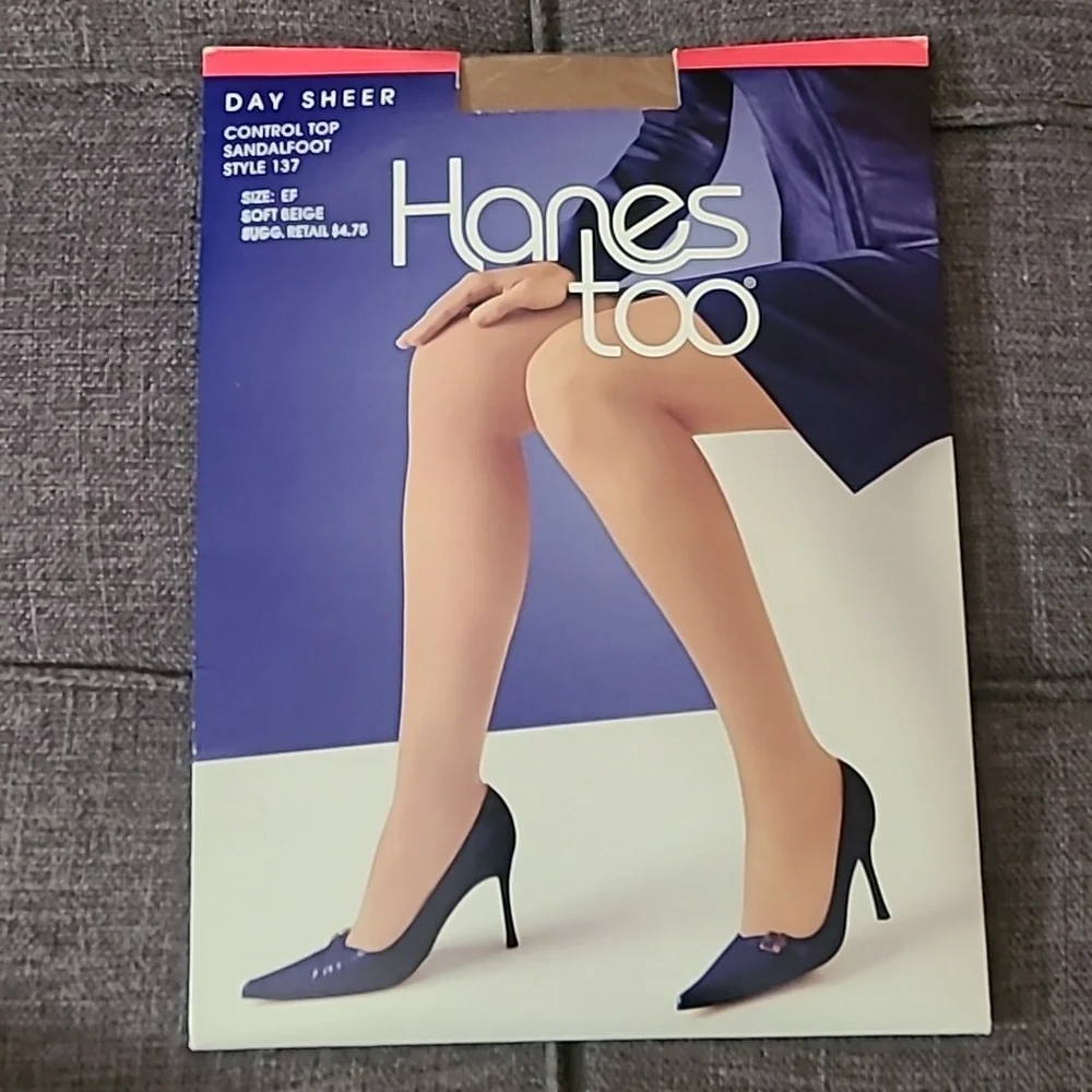 Soft beige pantyhose size EF DAY SHEER HANRD TOO CONTROL TOP